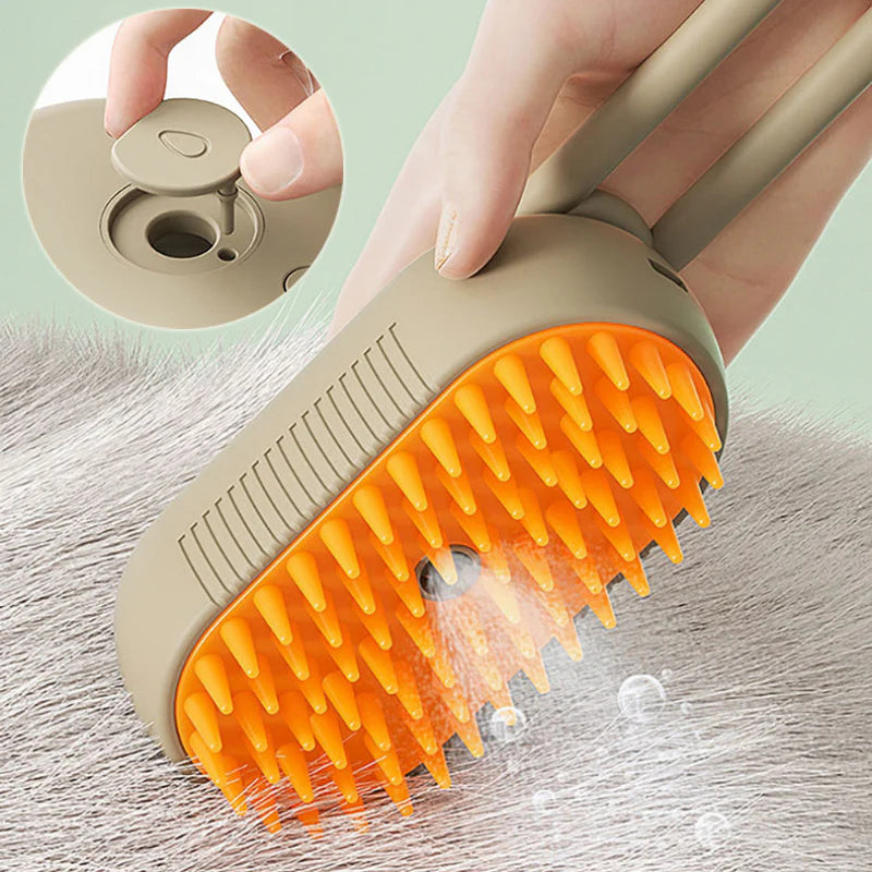 Revolutionary 3-in-1 Cat and Dog Steam Brush with Spray Function for Effortless Grooming and Massage